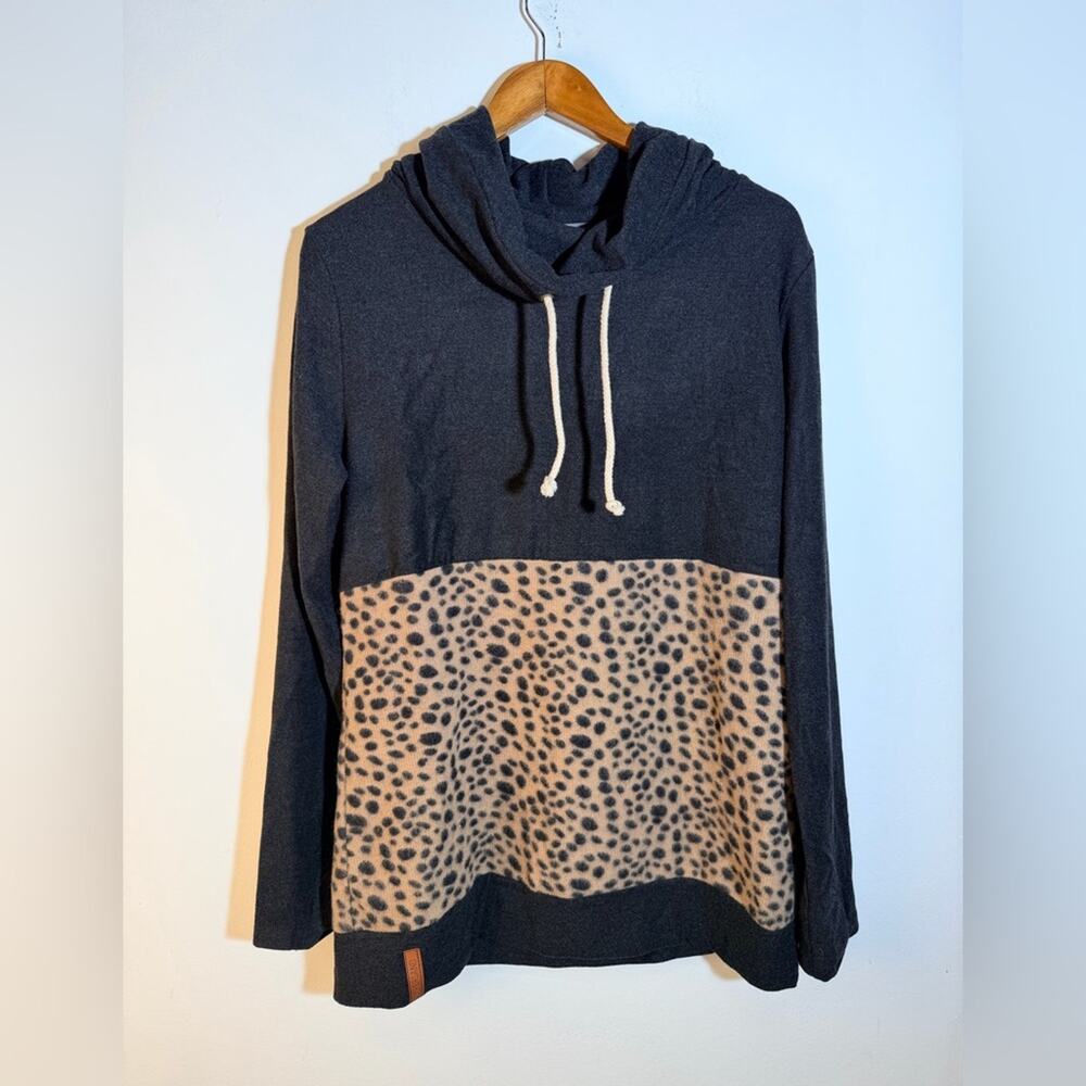 Ampersand Ave. Leopard Print Patchwork Hoodie - B… - image 2